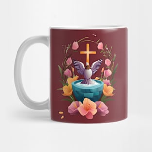 Easter Dove with a Cross / Spring Blessings Mug